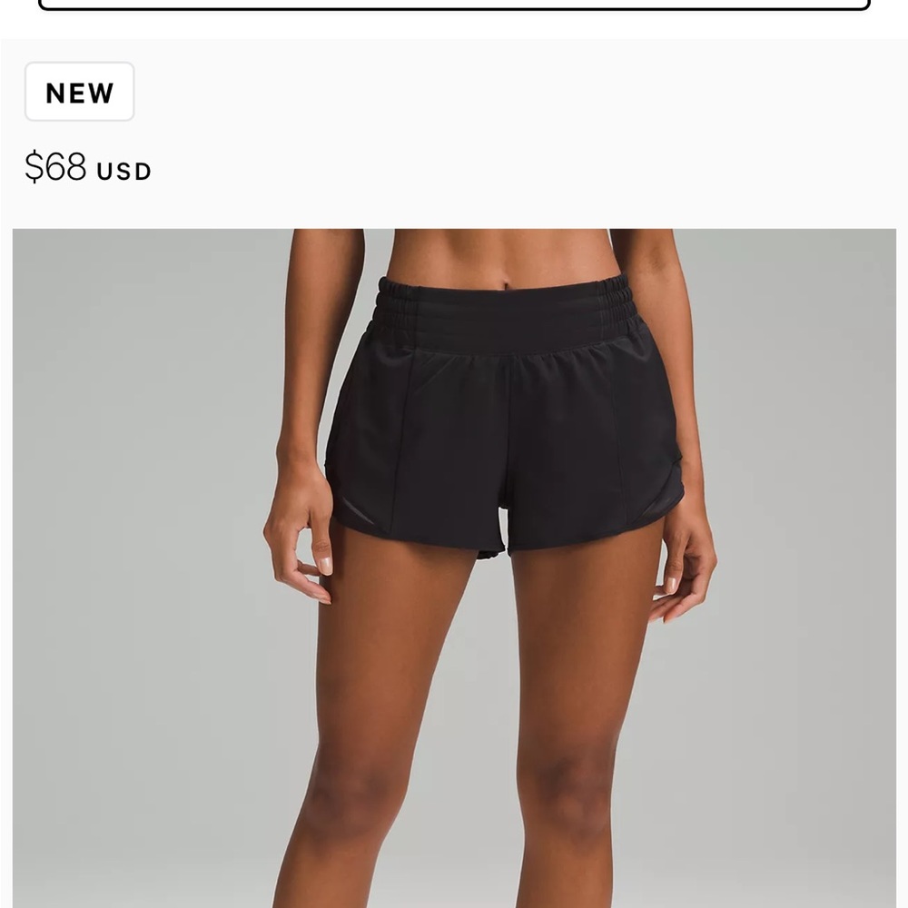lululemon hottie hot 2.5 short size 2